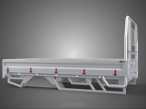 FLAT BED DECK PICKUP TRUCK HEADBOARD STRUCTURE FRAME HEAD RACK 3D Model