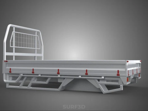 FLAT BED DECK PICKUP TRUCK HEADBOARD STRUCTURE FRAME HEAD RACK 3D Model