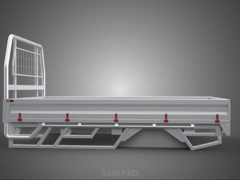 FLAT BED DECK PICKUP TRUCK HEADBOARD STRUCTURE FRAME HEAD RACK 3D Model