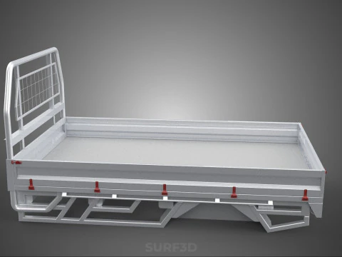 FLAT BED DECK PICKUP TRUCK HEADBOARD STRUCTURE FRAME HEAD RACK 3D Model