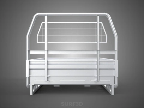 FLAT BED DECK PICKUP TRUCK HEADBOARD STRUCTURE FRAME HEAD RACK 3D Model