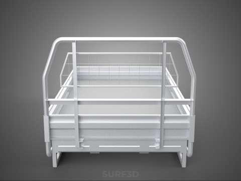 FLAT BED DECK PICKUP TRUCK HEADBOARD STRUCTURE FRAME HEAD RACK 3D 모델