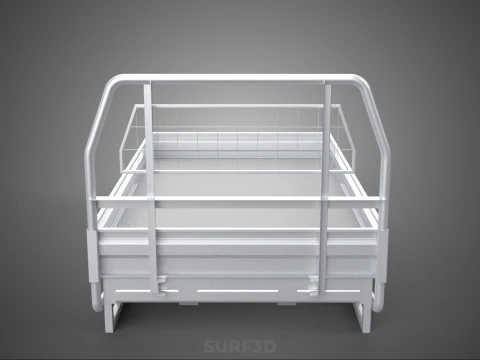 FLAT BED DECK PICKUP TRUCK HEADBOARD STRUCTURE FRAME HEAD RACK 3D Model