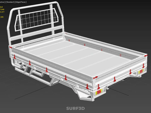 FLAT BED DECK PICKUP TRUCK HEADBOARD STRUCTURE FRAME HEAD RACK 3D Model