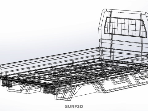 HECKKLAPPE DROP SIDE LOAD BED Karosserie HECKKLAPPE TÜR PICKUP TRUCK AUTO 3D Modell
