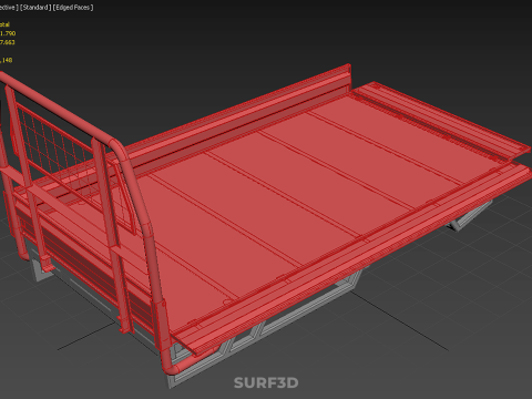 HEADBOARD TAILGATE DROP SIDE LOAD BED BODY DOOR PICKUP TRUCK CAR 3D 모델