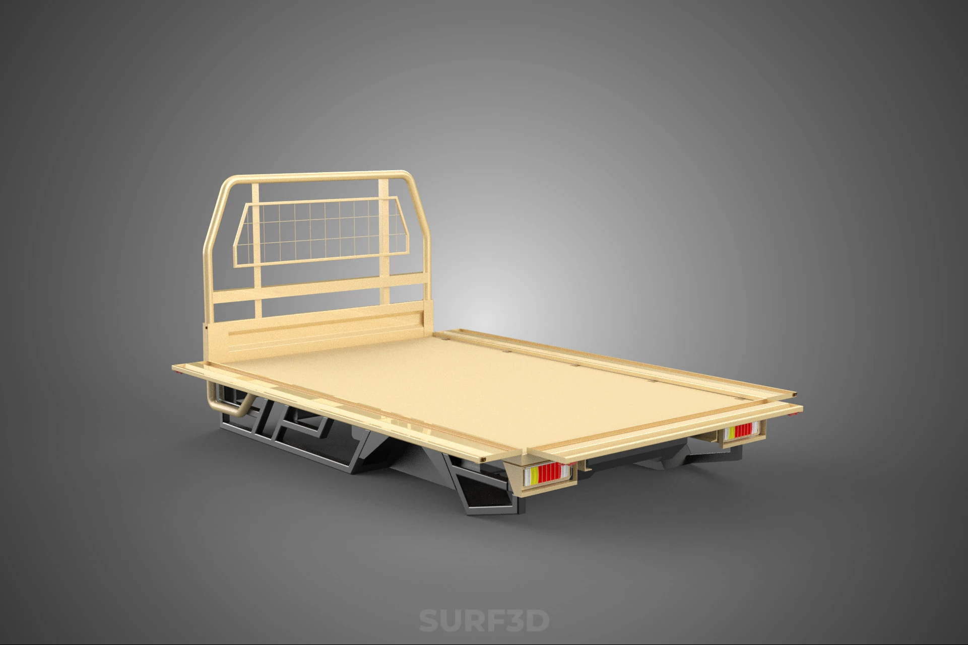 UTE BAKKIE 3 WAY WIDE DECK DROP SIDE LOAD BED PICKUP TRUCK BODY 3D Model .c4d .max .obj .3ds .fbx .stl .blend 
