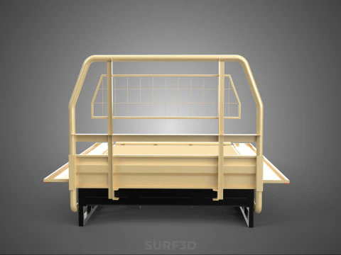 UTE BAKKIE 3 WAY WIDE DECK DROP SIDE LOAD BED PICKUP TRUCK BODY 3D Model