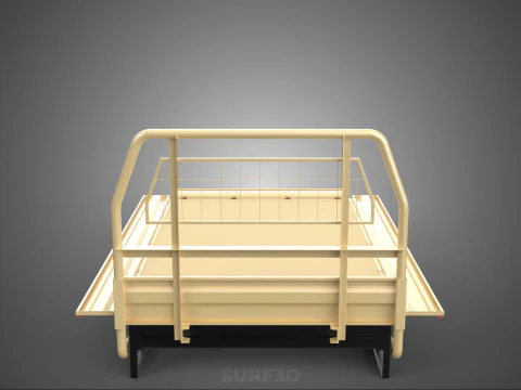 UTE BAKKIE 3 WAY WIDE DECK DROP SIDE LOAD BED PICKUP TRUCK BODY 3D Model