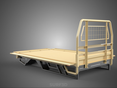UTE BAKKIE 3 WAY WIDE DECK DROP SIDE LOAD BED PICKUP TRUCK BODY 3D Модель