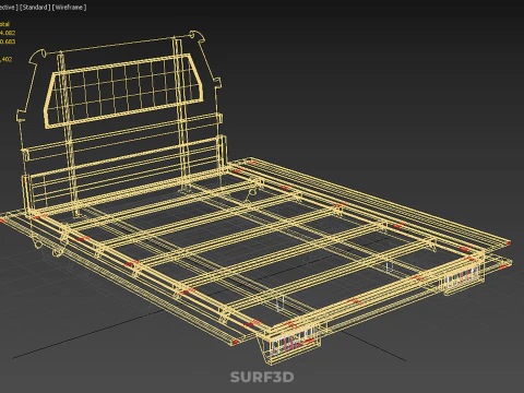 UTE BAKKIE 3 WAY WIDE DECK DROP SIDE LOAD BED PICKUP TRUCK BODY 3D Model