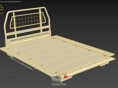 UTE BAKKIE 3 WAY WIDE DECK DROP SIDE LOAD BED PICKUP TRUCK BODY 3D Model
