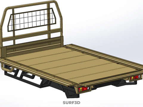 UTE BAKKIE 3 WAY WIDE DECK DROP SIDE LOAD BED PICKUP TRUCK BODY 3D Model