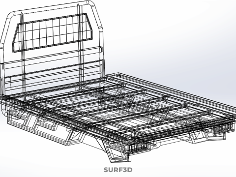 UTE BAKKIE 3 WAY WIDE DECK DROP SIDE LOAD BED PICKUP TRUCK BODY 3D Модель