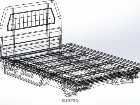 UTE BAKKIE 3 WAY WIDE DECK DROP SIDE LOAD BED PICKUP TRUCK BODY 3D Model