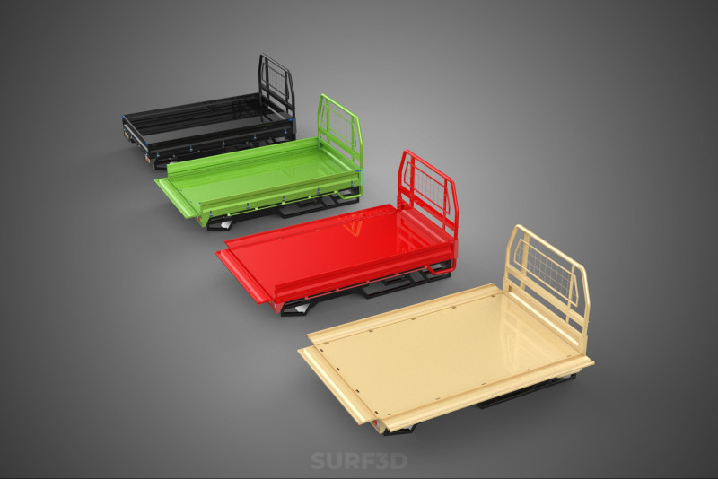 4 MODE DROP SIDE BED BODY GATE DOOR PICKUP TRUCK WIDE DECK CAR Model 3D .c4d .max .obj .3ds .fbx .stl .blend 