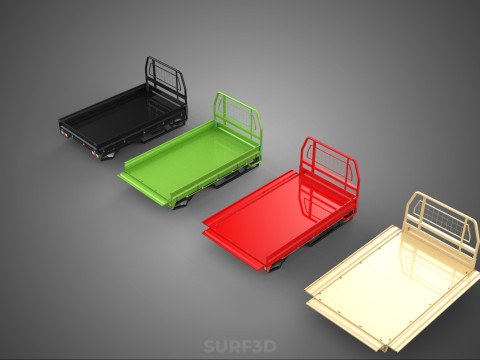4 MODE DROP SIDE BED BODY GATE DOOR PICKUP TRUCK WIDE DECK CAR Model 3D