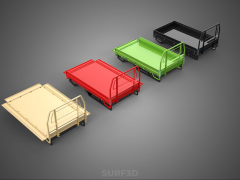 4 MODE DROP SIDE BED BODY GATE DOOR PICKUP TRUCK WIDE DECK CAR Model 3D