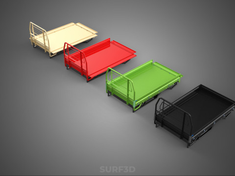 4 MODE DROP SIDE BED BODY GATE DOOR PICKUP TRUCK WIDE DECK CAR Model 3D