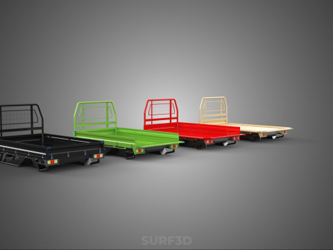 4 MODE DROP SIDE BED BODY GATE DOOR PICKUP TRUCK WIDE DECK CAR Model 3D