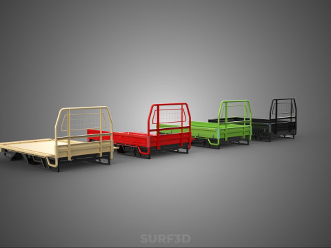 4 MODE DROP SIDE BED BODY GATE DOOR PICKUP TRUCK WIDE DECK CAR Model 3D