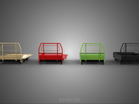 4 MODE DROP SIDE BED BODY GATE DOOR PICKUP TRUCK WIDE DECK CAR Model 3D