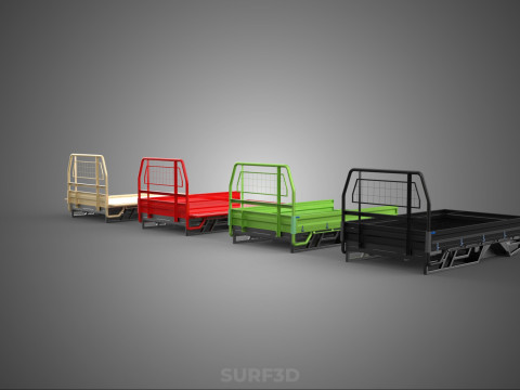 4 MODE DROP SIDE BED BODY GATE DOOR PICKUP TRUCK WIDE DECK CAR Model 3D