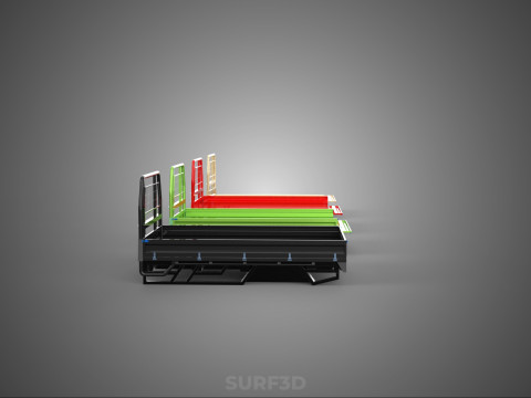 4 MODE DROP SIDE BED BODY GATE DOOR PICKUP TRUCK WIDE DECK CAR Model 3D