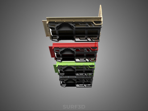 4 MODE DROP SIDE BED BODY GATE DOOR PICKUP TRUCK WIDE DECK CAR Model 3D