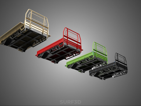 4 MODE DROP SIDE BED BODY GATE DOOR PICKUP TRUCK WIDE DECK CAR Model 3D