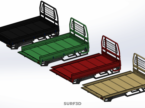 4 MODE DROP SIDE BED BODY GATE DOOR PICKUP TRUCK WIDE DECK CAR Model 3D