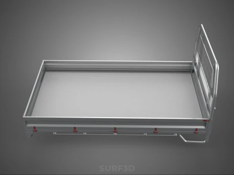 ПИКАП СТРУКТУРА ИЗГОЛОВНОЙ БОРТКИ ПЛОСКАЯ КРОВАТЬ ПАЛУБА ЗАДНЕЙ ГОЛОВКИ 3D Модель