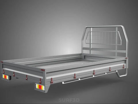 ПИКАП СТРУКТУРА ИЗГОЛОВНОЙ БОРТКИ ПЛОСКАЯ КРОВАТЬ ПАЛУБА ЗАДНЕЙ ГОЛОВКИ 3D Модель