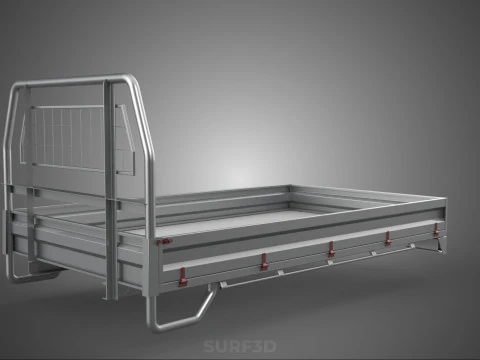 ПИКАП СТРУКТУРА ИЗГОЛОВНОЙ БОРТКИ ПЛОСКАЯ КРОВАТЬ ПАЛУБА ЗАДНЕЙ ГОЛОВКИ 3D Модель