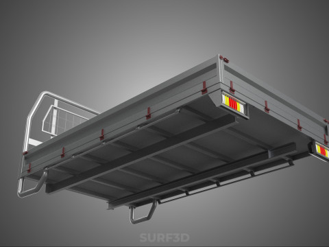 PICKUP TRUCK HEADBOARD STRUCTURE FLAT BED DECK BACK HEAD RACK 3Dモデル