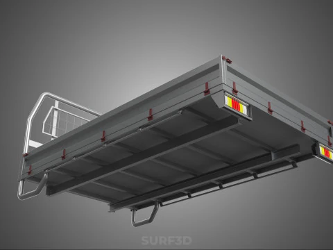 ПИКАП СТРУКТУРА ИЗГОЛОВНОЙ БОРТКИ ПЛОСКАЯ КРОВАТЬ ПАЛУБА ЗАДНЕЙ ГОЛОВКИ 3D Модель
