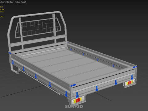 PICKUP TRUCK HEADBOARD STRUCTURE FLAT BED DECK BACK HEAD RACK 3Dモデル