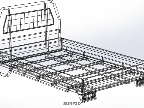 ПИКАП СТРУКТУРА ИЗГОЛОВНОЙ БОРТКИ ПЛОСКАЯ КРОВАТЬ ПАЛУБА ЗАДНЕЙ ГОЛОВКИ 3D Модель