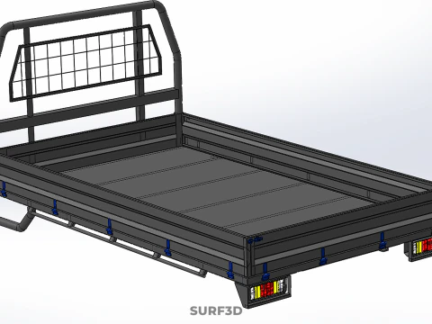 ПИКАП СТРУКТУРА ИЗГОЛОВНОЙ БОРТКИ ПЛОСКАЯ КРОВАТЬ ПАЛУБА ЗАДНЕЙ ГОЛОВКИ 3D Модель