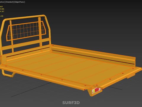 UTE HEADBOARD TAILGATE DROP SIDE LOAD BED BODY PICKUP TRUCK DOOR Model 3D