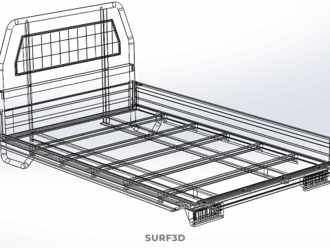 UTE HEADBOARD TAILGATE DROP SIDE LOAD BED BODY PICKUP TRUCK DOOR Model 3D