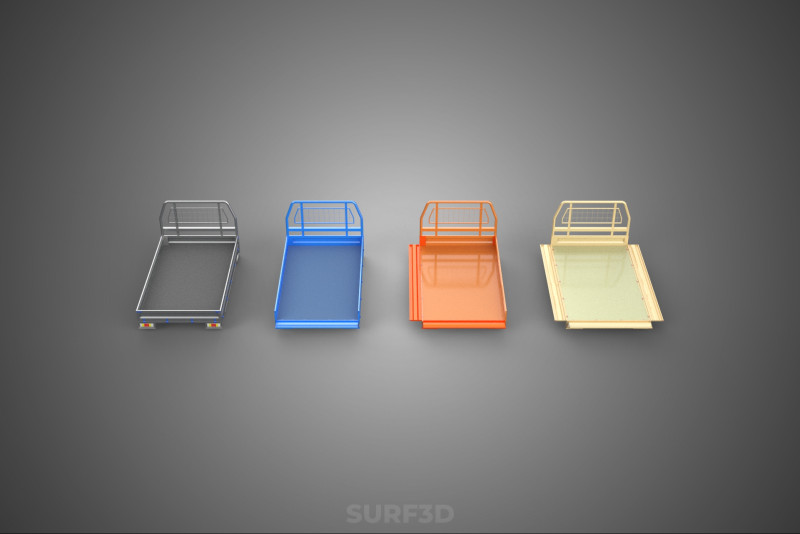 STANDARD DROP SIDE BED BODY GATE DOOR PICKUP TRUCK WIDE DECK CAR 3D 模型 .c4d .max .obj .3ds .fbx .stl .blend