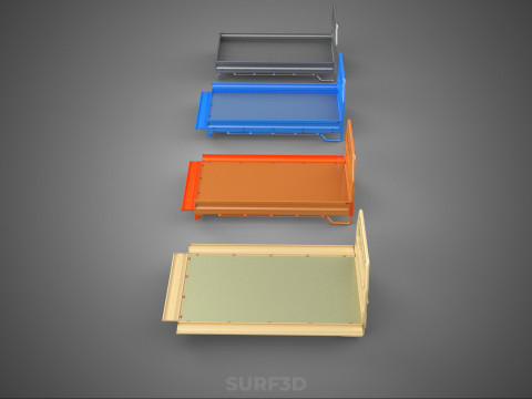STANDARD DROP SIDE BED BODY GATE DOOR PICKUP TRUCK WIDE DECK CAR 3D 模型
