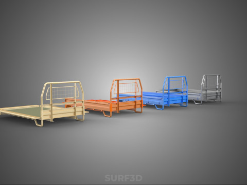 STANDARD DROP SIDE BED BODY GATE DOOR PICKUP TRUCK WIDE DECK CAR 3D 模型