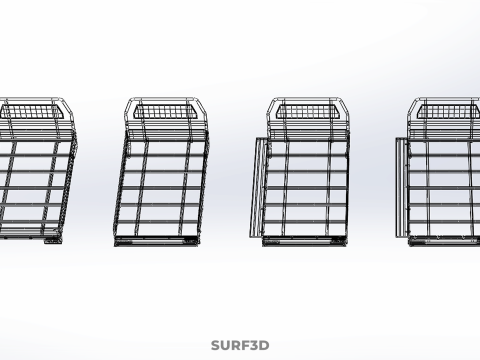 STANDARD DROP SIDE BED BODY GATE DOOR PICKUP TRUCK WIDE DECK CAR 3D 模型