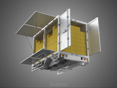 BOX CAMION PICKUP CAMION CARICO MERCI CUBE VAN BOX AUTO PER CONSEGNA Modello 3D