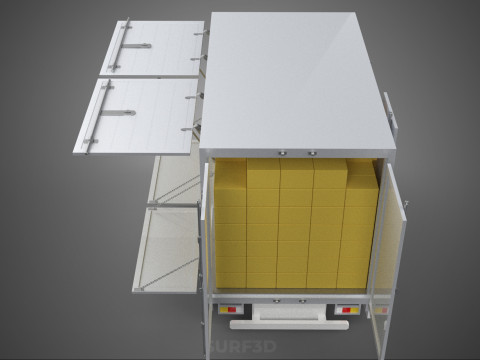 BOX TRUCK PICKUP LORRY CARGO FREIGHT CUBE VAN BOXES DELIVERY CAR 3D Model