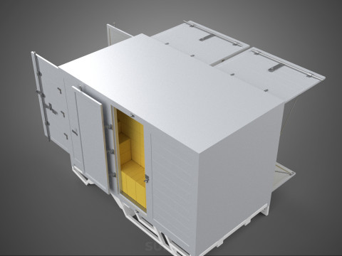 BOX TRUCK PICKUP LORRY CARGO FREIGHT CUBE VAN BOXES DELIVERY CAR 3D Model