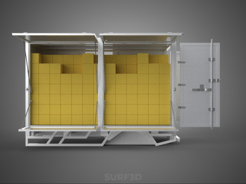 BOX TRUCK PICKUP LORRY CARGO FREIGHT CUBE VAN BOXES DELIVERY CAR 3D Model