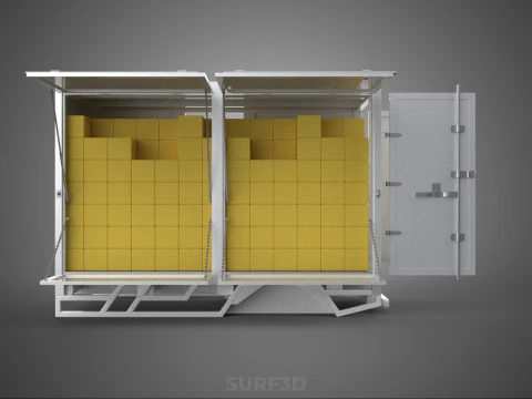 BOX TRUCK PICKUP LORRY CARGO FREIGHT CUBE VAN BOXES DELIVERY CAR 3D Model